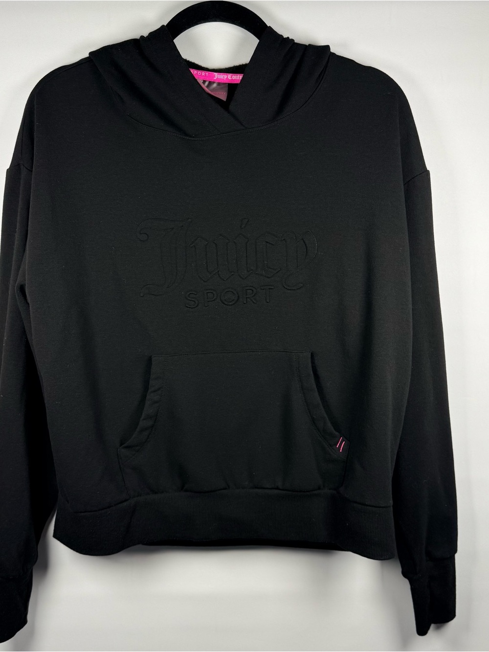 Juicy Couture Women's Hooded Sweatshirt Black Y2K 90s Size L